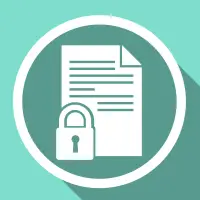 A cartoon image of a document with a padlock on it to show the introducing GDPR course.