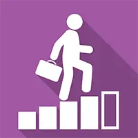 A cartoon of someone climbing steps to show your personal development taught in this online course.