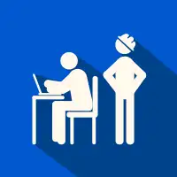 A manager sat at a desk to show the approved managing safely e-learning course.