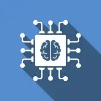 A cartoon of a microchip with a brain in it to show the task automation with AI that this course teaches.