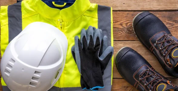 Some personal protective equipment to show workplace safety.